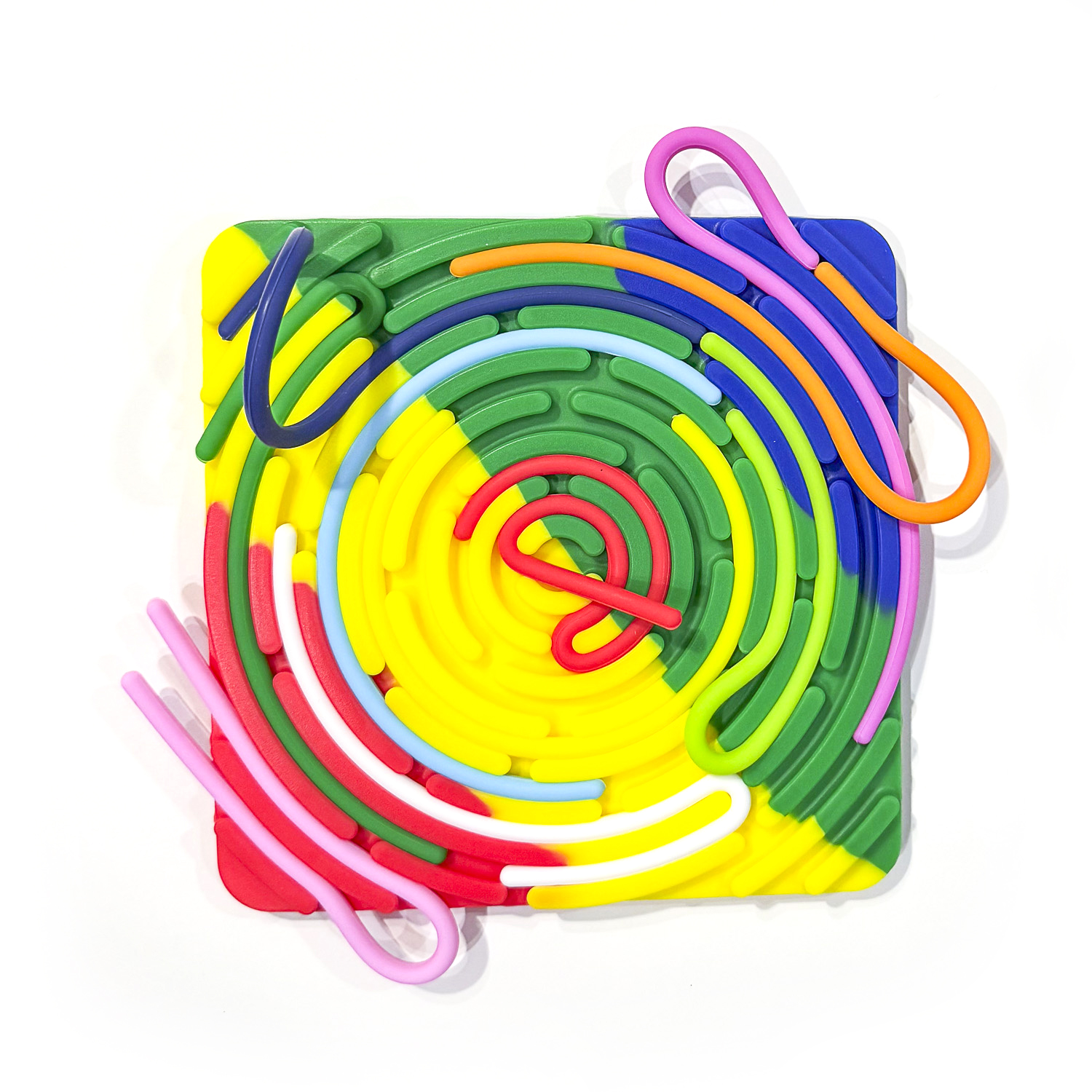 Square Silly Tubes, Rainbow - Sensory Toy